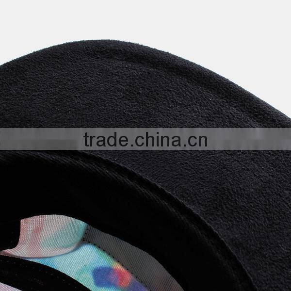 High Quality Small Order Digital Printing Front Woven Label Custom Floral Fashion 5 Panel Hat