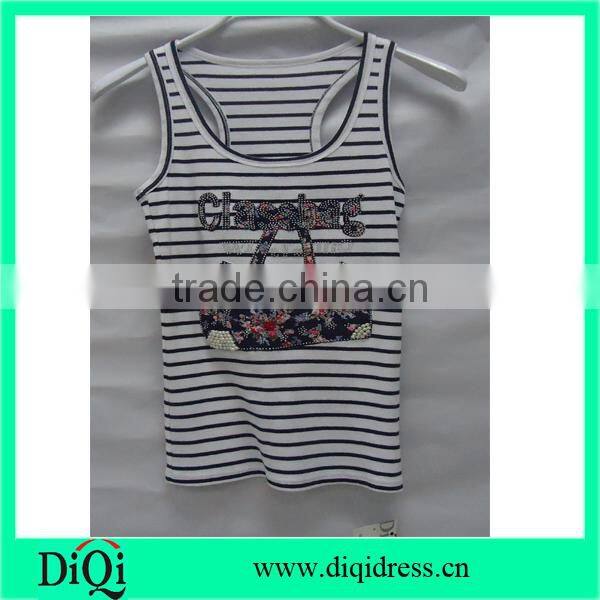 women white and pink stripe tank tops with hot fit