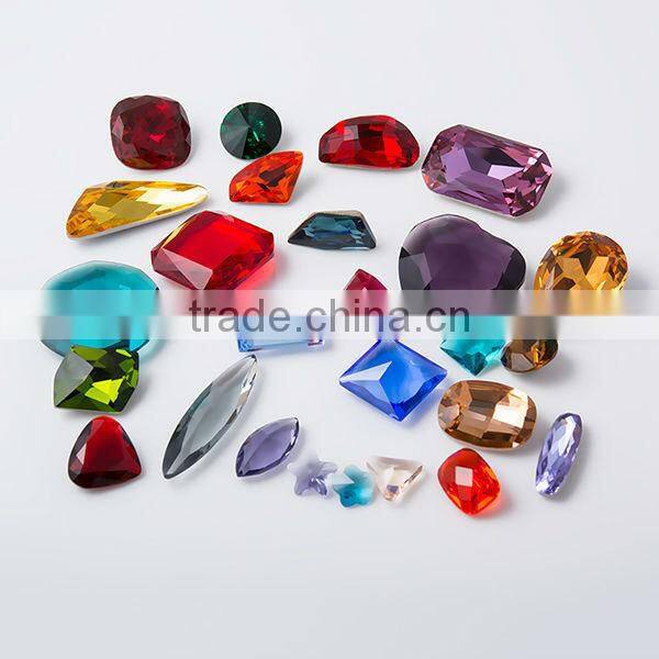 Pujiang factory directly sale pointback Oval crystal beads for graments