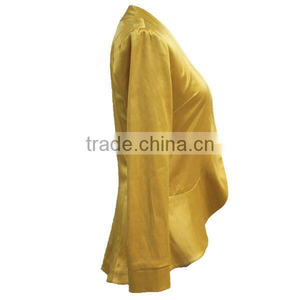 High Quality Elegant Collarless Shiny Ladies Evening Jackets