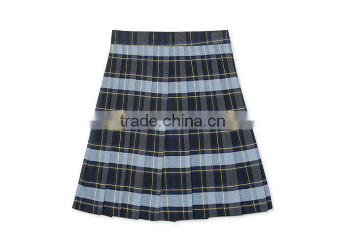 Girls' Plus Uniform Plaid Pleated Skirt