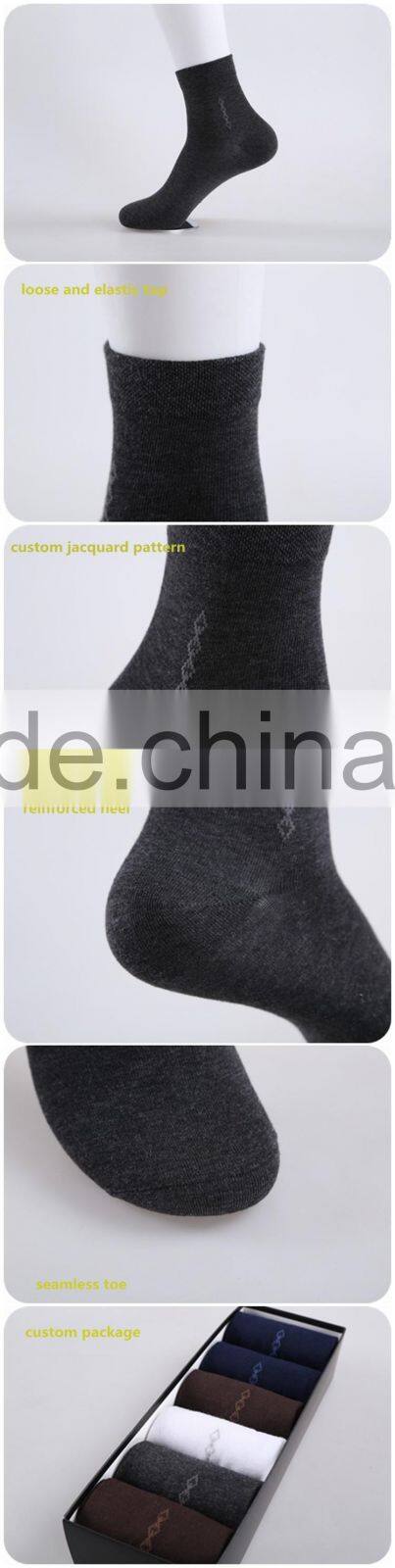 cotton men dress socks solid color plain seamless toe custom socks