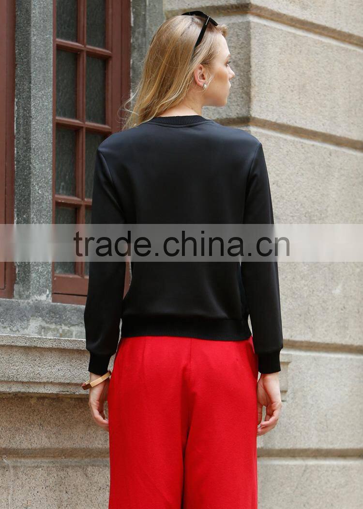 Fashion sweatshirt embroidery coat red for custom sweatshirt