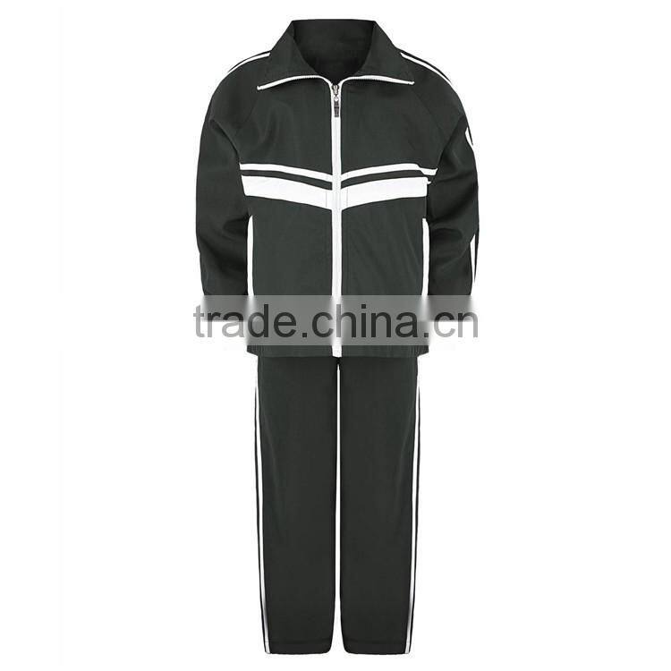 2016 Custom Kids Full Zip Tracksuit Jacket High Quality Sports Tracksuit Girls Boys Stripe Jogging Tracksuit