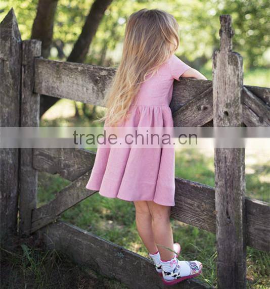 Classic Peter Pen Collar Mustard Linen Girl Child Dress Doild Kid Dress