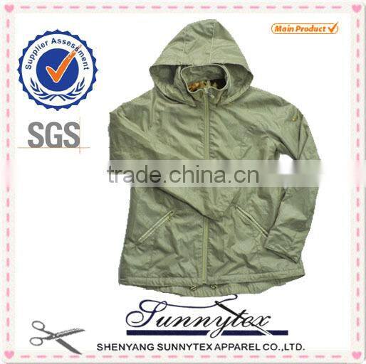 Sunnytex zipper front hoody soft shell fabric women's fashion jacket