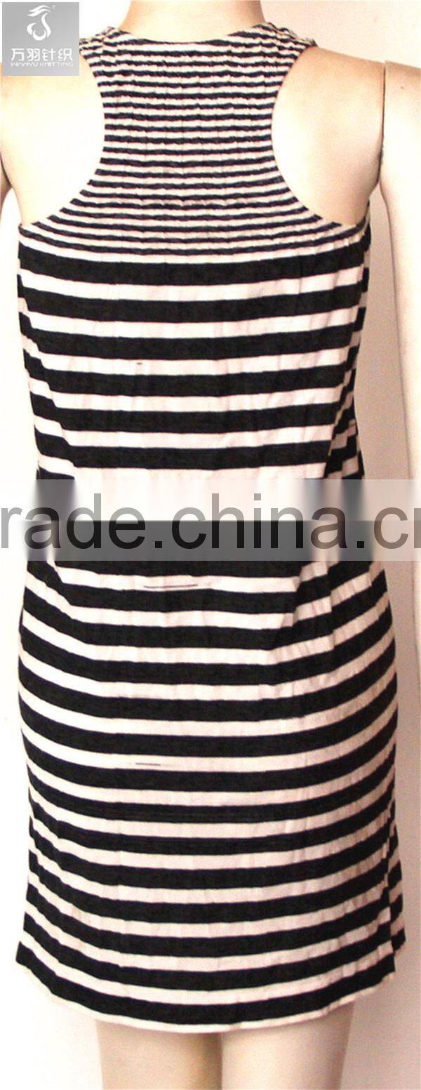 Seamless stripe knitted fashion one piece dress pattern