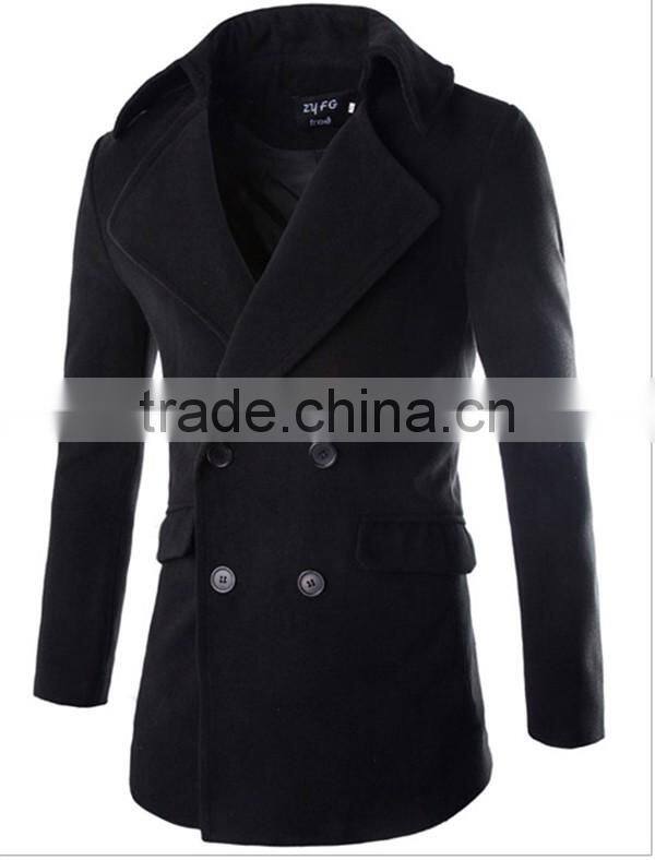 Hot sale good quality cheaper price boy youth style international fan woolen long men winter coat