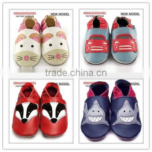2016 fox design cute pattern genuine cow leather baby shoes