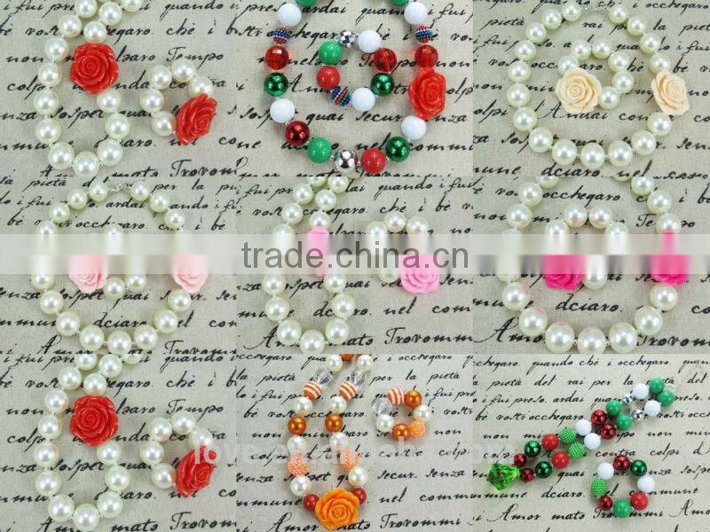 Boutique Ivory Pearl Bead CHUNKY NECKLACE and BRACELET SET Wholesale