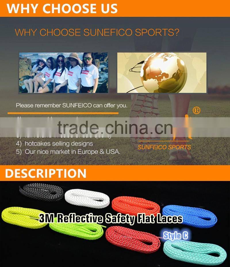 3M Black Fully Laced Reflective Flat Laces - 8 Colors and 3 Lengths Available Reflective Laces - 3M Reflective Style Shoelaces