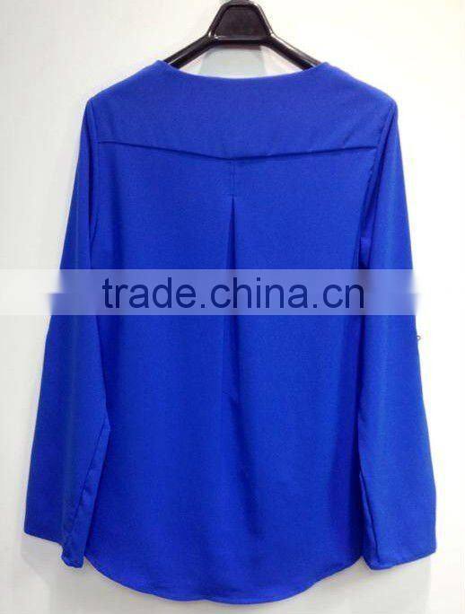 2013 fashion lady's simple chiffon blouses