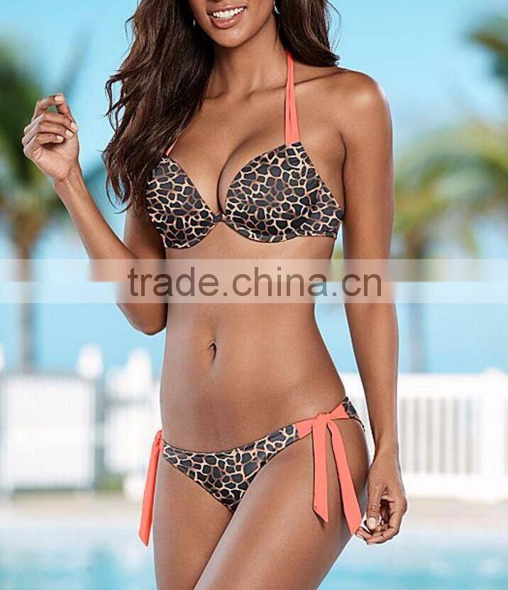 Hot sexy girl photo leopard bikini swim wear