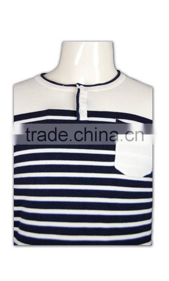 ISO9001/BSCI Manufature navy blue teenager striped pattern cardigan sweater