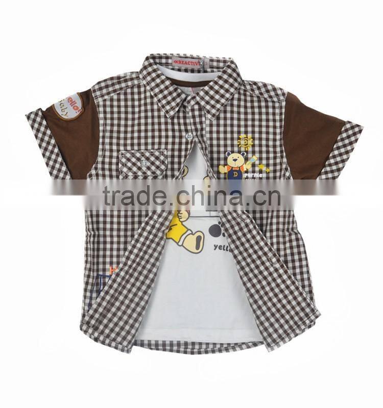 cotton cartoon checked children blouse
