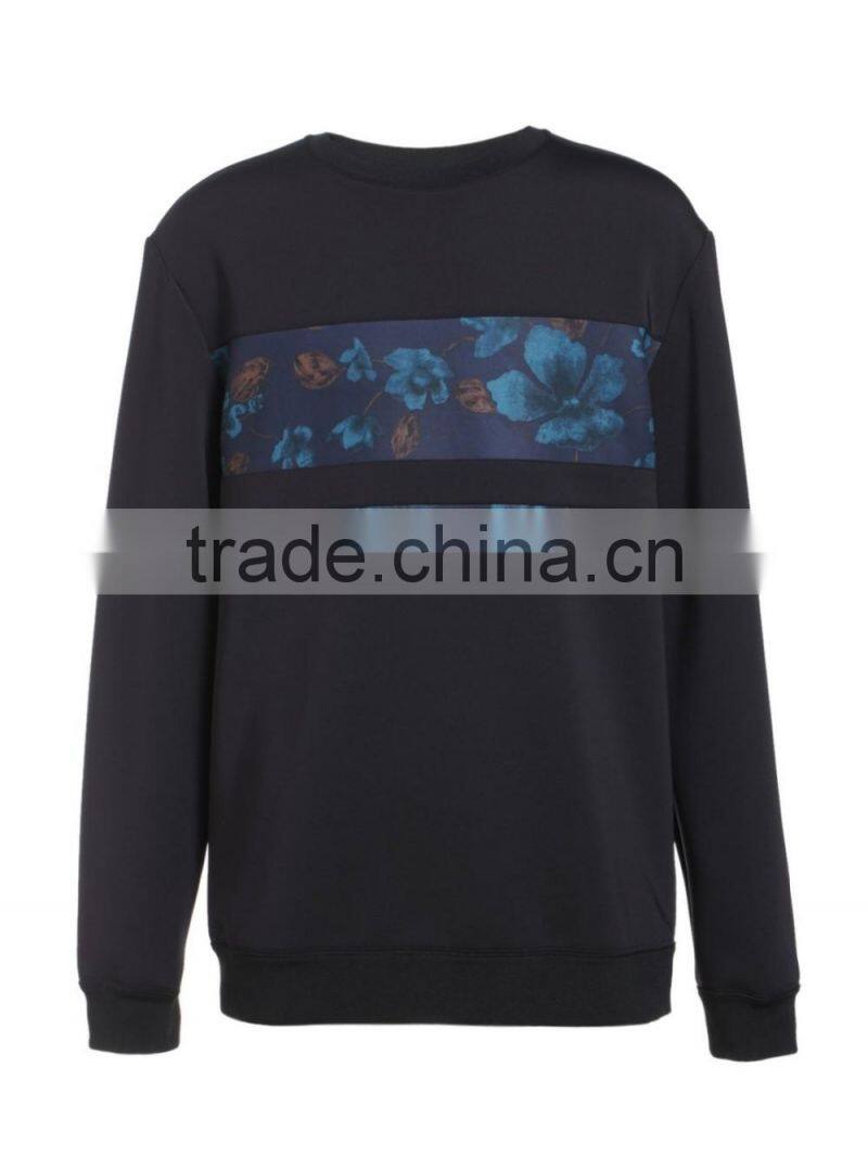 Boys floral contrst color neoprene sweatshirt