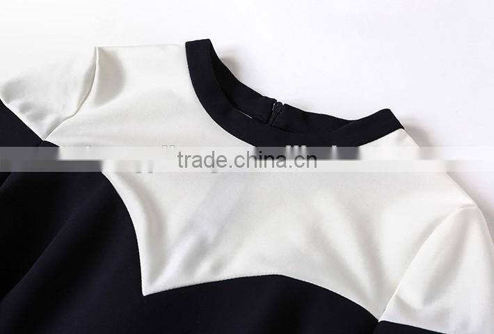 European new style ladies contrast color slim fit A-line underwear dress