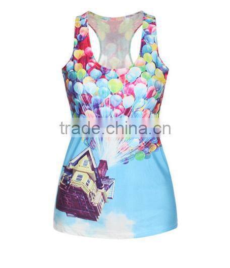 Coloured balloon digital printing Women's tank top
