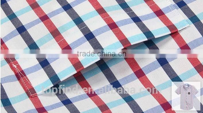 2016 new design fashionable style slim fit plaids short shirts for men
