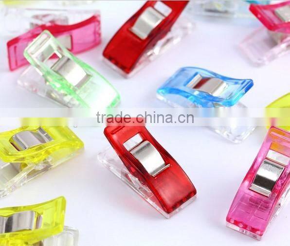 75 PCS colorful sewing binding plastic spring wonder clips-2.7x1.0cm