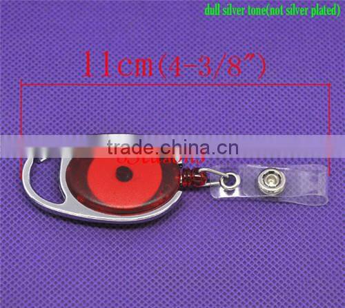 Red Retractable ID Badge Reels with Belt Clip 11cm