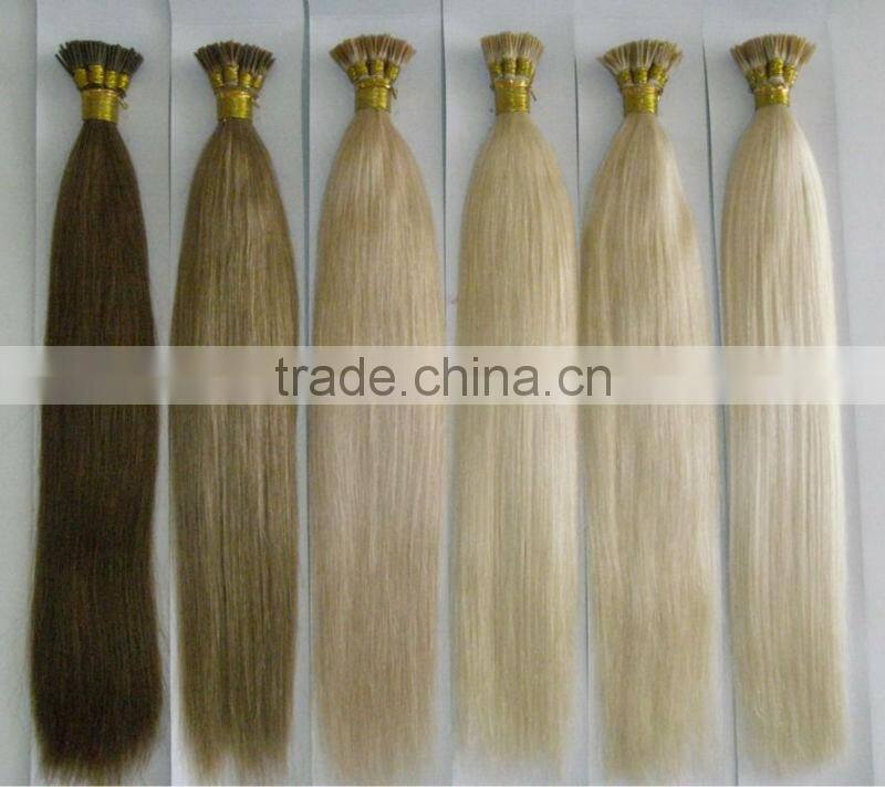 tangle free aaaaaa grade cold fusion pre-bonded indian remy hair extension, i tip hair