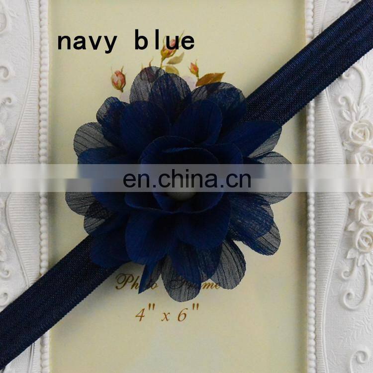 high quality children headdress draped Chiffon pearl hair band Girl headbands