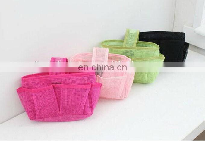 Candy color mesh organizer busket cosmetic storage bag