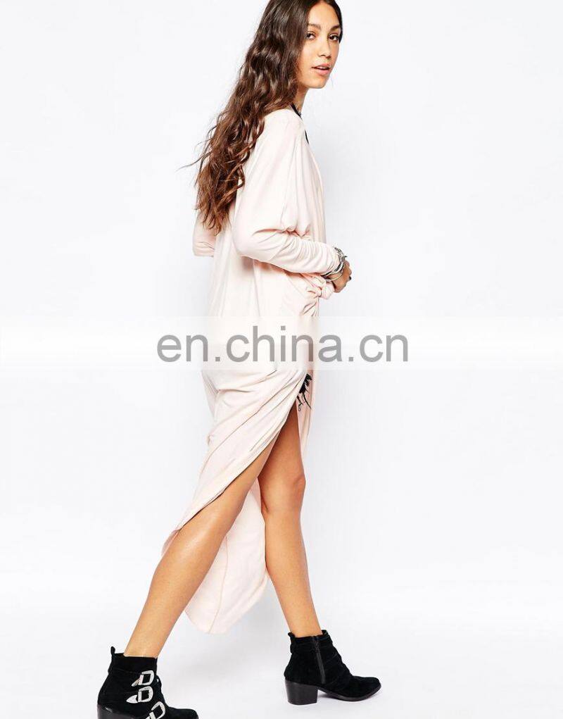 Plunge Neck Short Front Long Back Top Women Sexy Tops