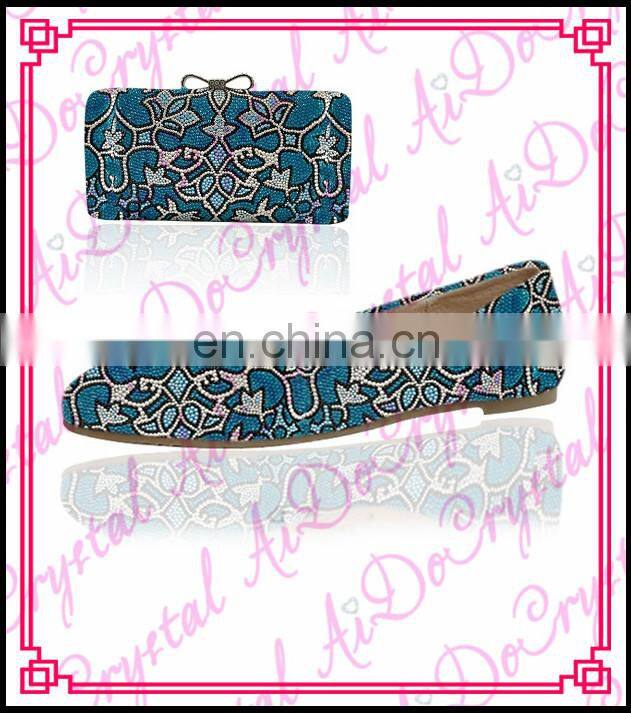 Aidocrystal 2015 new arrival hot sale fashion flat shoes pretty fashion italian shoes and bags to match women