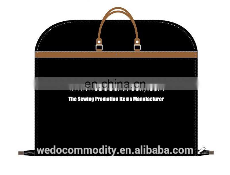 High qualited garment bags personalised suit bags leather handles zipper travel bag