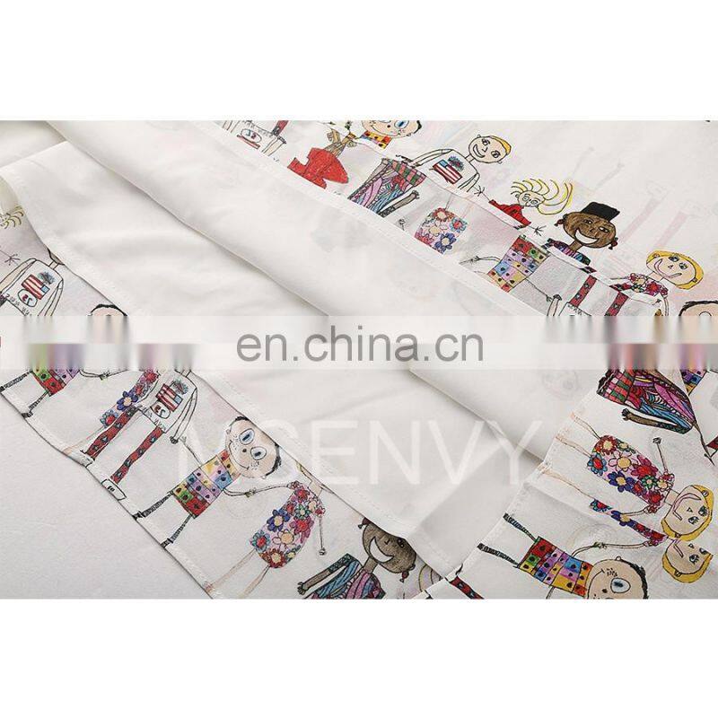 Floral Digital Printed Silk crepe de chine Dress