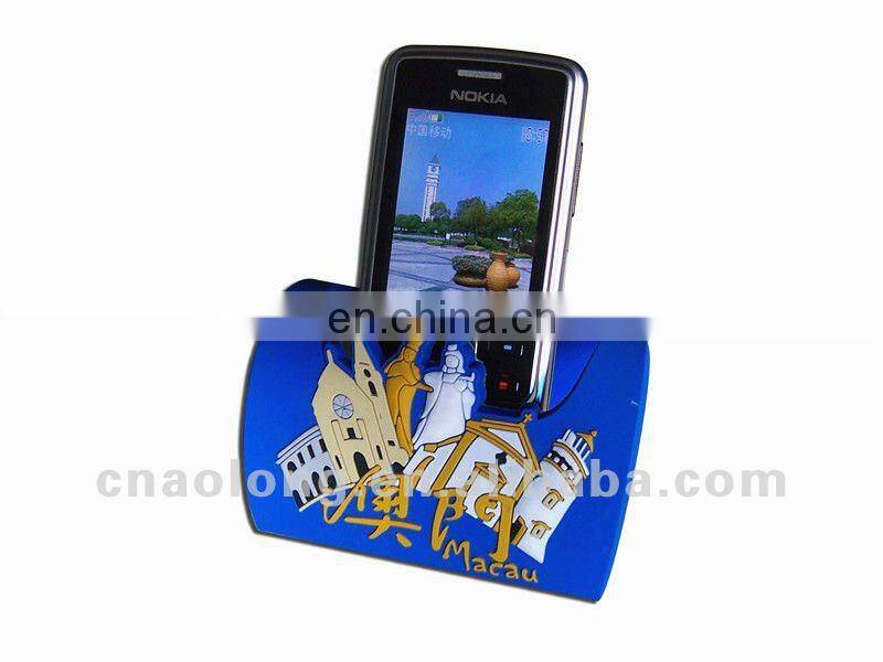 funny soft pvc decorative cell phone stand holder with desk