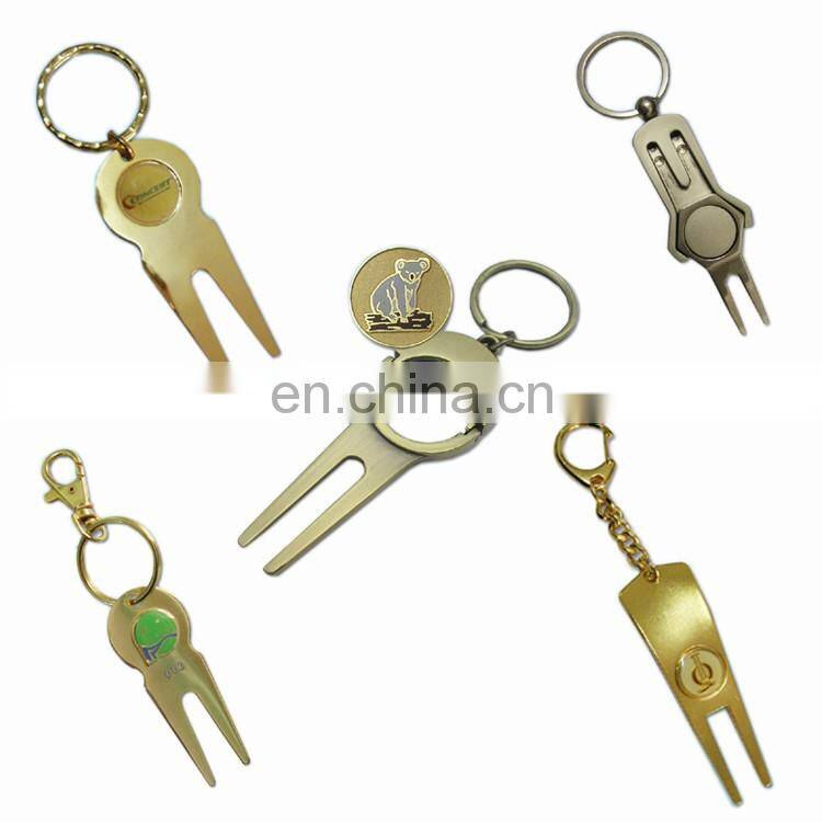 Retractable divot tool deluxe automatic golf pitch fork custom divot tool with golf ball marker