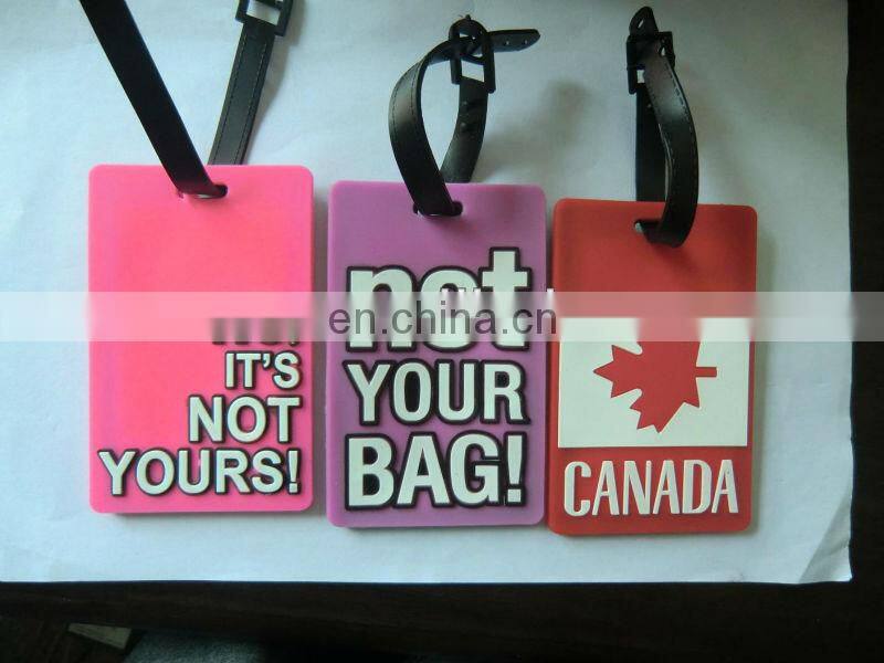 Canadian national flag PVC/rubber luggage tag