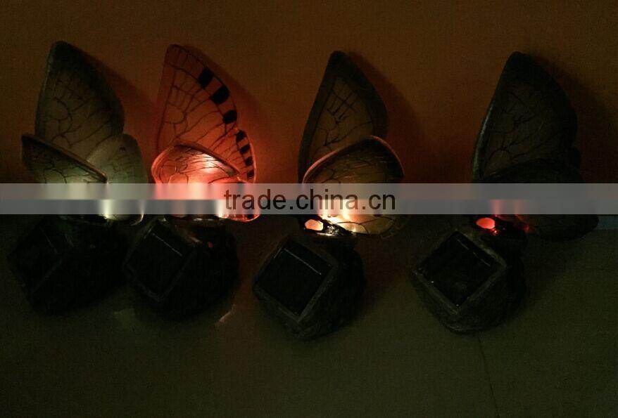Solar power rechargeable butterfly led garden light