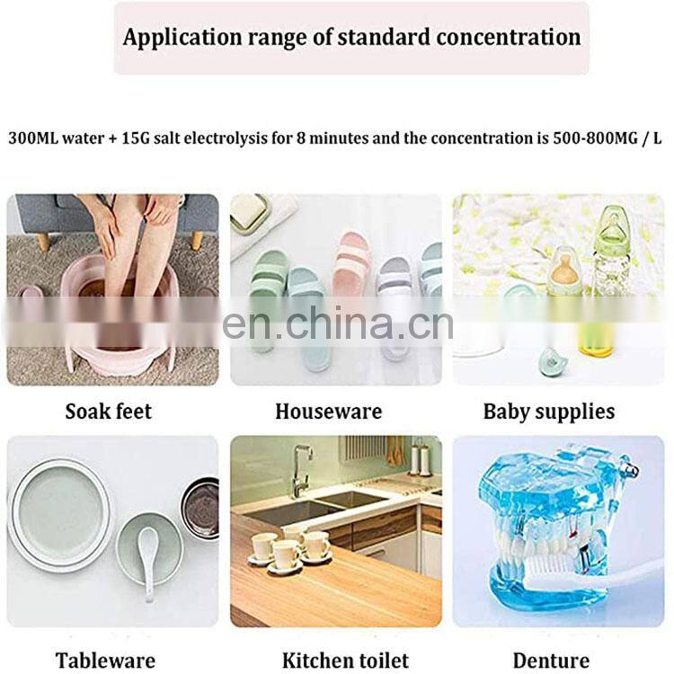 Multi function portable homeheld homemade sodium hypochlorous acid disinfection water maker electrolytic generator