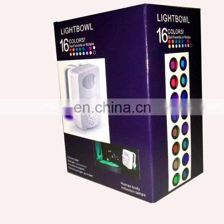 Motion Activated 16-Color Changing Battery Operated Waterproof UV sterilization led toilet night light motion sensor