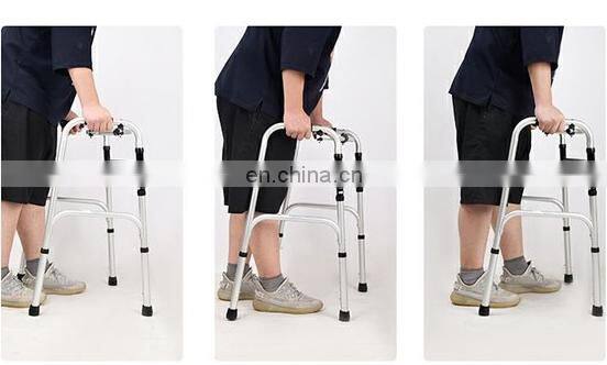 Rehabilitation Product for Old People and Disabled Knee Walk Folding Lightweight Aluminium Walking Zimmer Frame Walker