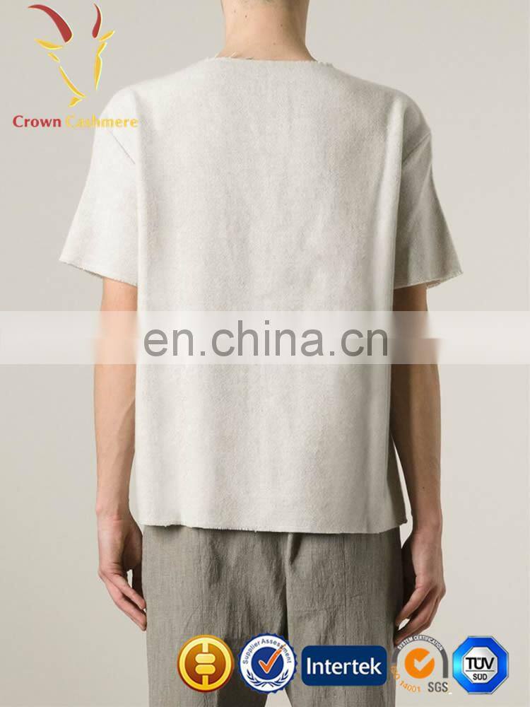 Men's Cashmere/silk Blended Sweater With Short Sleeves