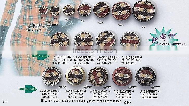 2holes round fashion fabric covered button