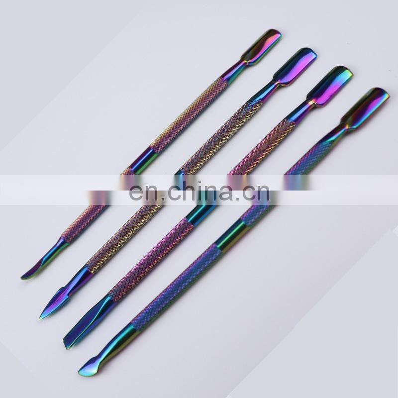 Stainless Steel Metal Nail Cleaner Trimmer Cuticle Pusher Set For Nail Cuticle Care