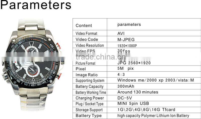 1080P HD Watch shoot DV Mini Watch Camera camcorder ,watch camera built-in 4GB
