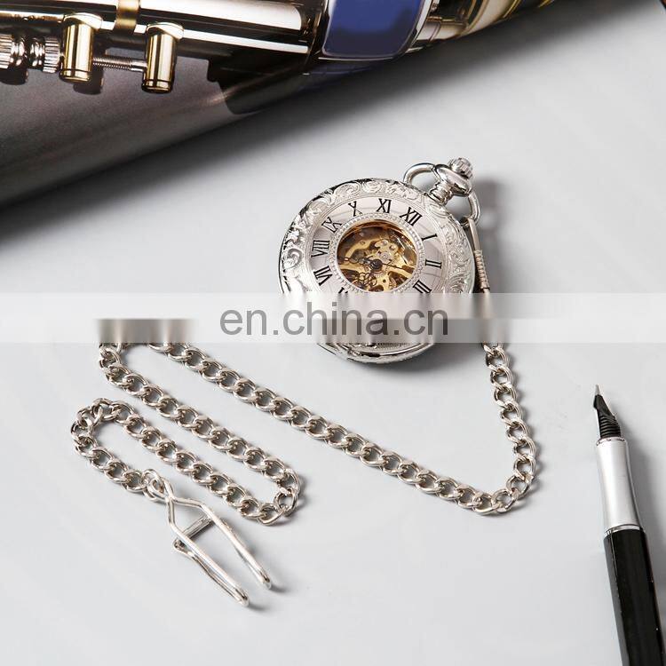 SHUHANG SH06 Men chain pocket wrist watch oem hand winding mechanical women metal watches