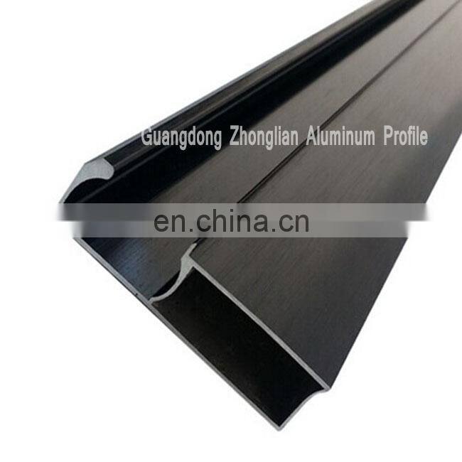 Anodized glass display extruded frame with aluminium kitchen cabinet handle profiles