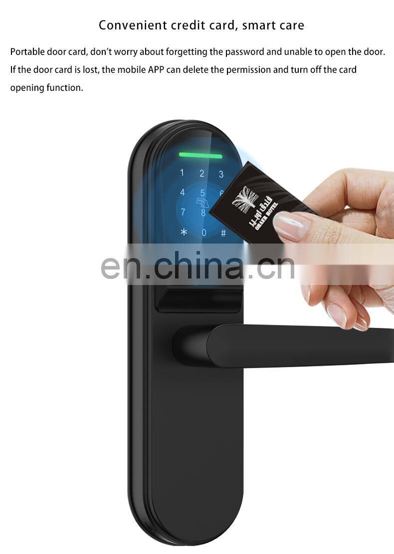 Top ranking product Keyless Entry Door Lock Smart tt Door Lock Passcode Wifi Card Key For Office Home Apartment