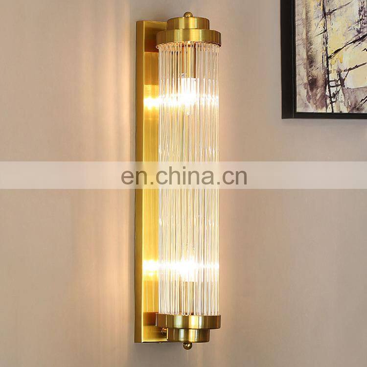 Nordic Light luxury Wall lamp E14 Crystal pillars Rotated Slim waist corridor Lights E14 For sitting room background Wall Lights