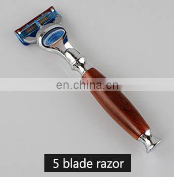 mens black metal shaving razor brush stand with craft paper box grooming set