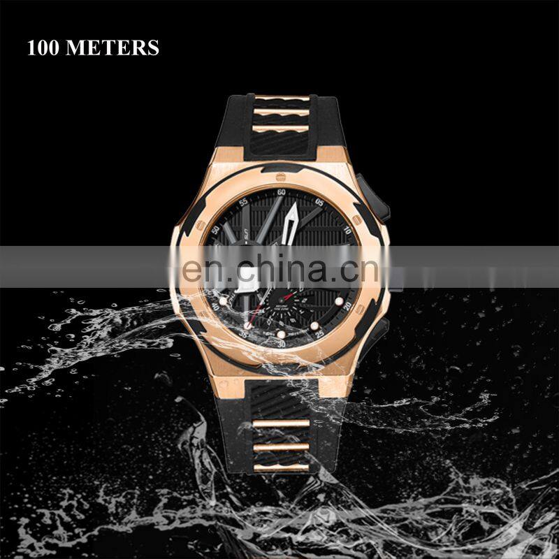 shenzhen dualtime stainless steel case silicon strap big sport men high quality brand watch