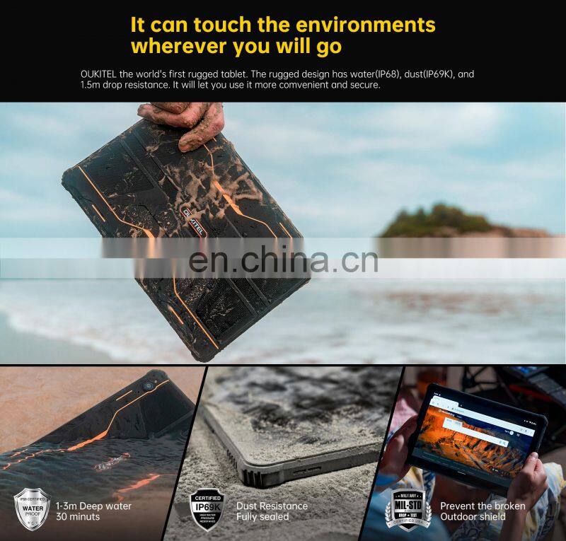 Oukitel RT1 4G Net Rugged Tablet Phone 64GB 10.1 inch Octa Core 16MP Camera 10000mAh Android Tablet